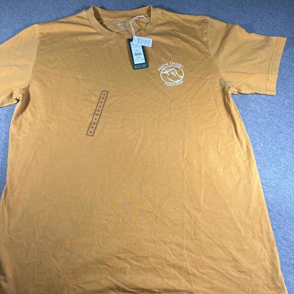 NWT Alpine Design Hallett Peak Golden Honey Men's M Graphic T-Shirt UPF 30 Sun - Picture 1 of 6